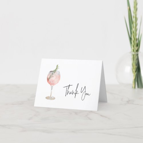 Rose Cocktail Thank You Card