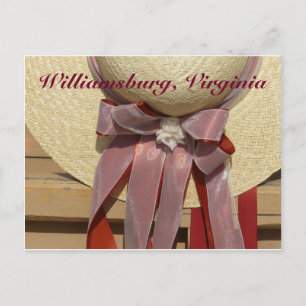 Rose colored Colonial Hat, Williamsburg, VA Postcard
