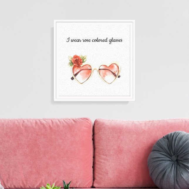 Rose Colored Sunglasses Canvas Print (Insitu(LivingRoom))