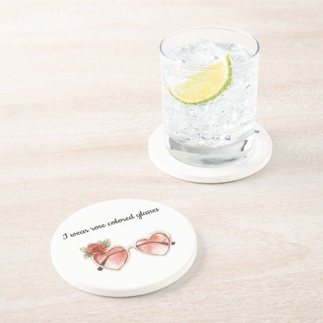 Rose Colored Sunglasses Coaster (Side)