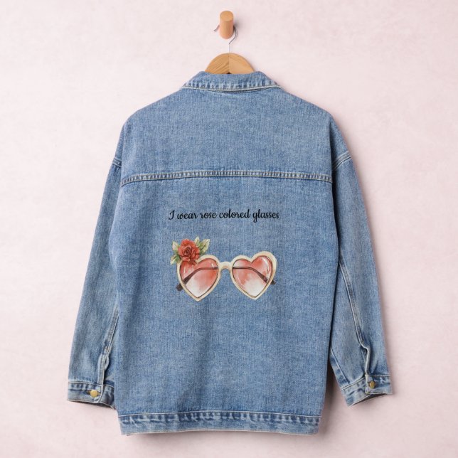 Rose Colored Sunglasses Denim Jacket (Hangar)