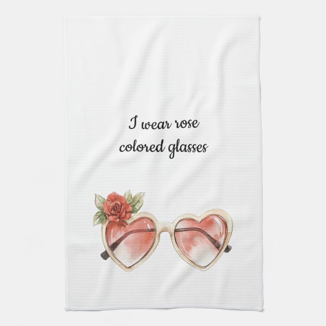 Rose Colored Sunglasses Kitchen Towel (Vertical)