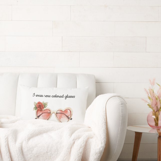 Rose Colored Sunglasses Lumbar Pillow (Couch)