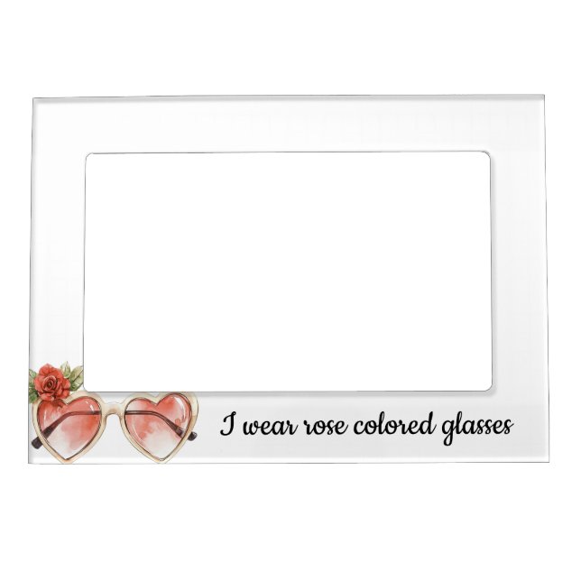 Rose Colored Sunglasses Magnetic Frame (Front)