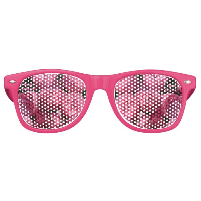 Rose Colored With Pink Frames Retro Sunglasses (Front)
