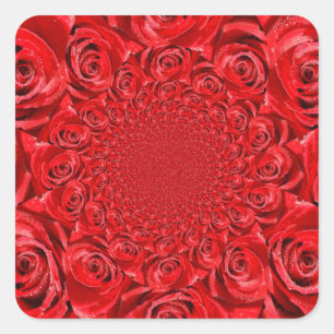 Rose-Colored World: Floral Fantasy Square Sticker
