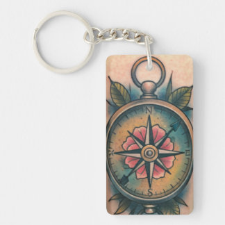 Rose Compass: Guiding Love* Keychain