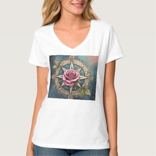 Rose Compass Reverie Embrace the Spirit of Love  T_Shirt