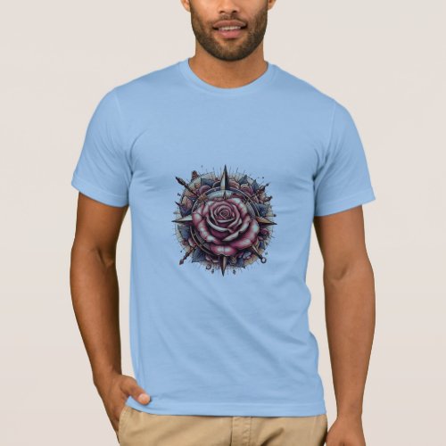 Rose Compass T_Shirt Design