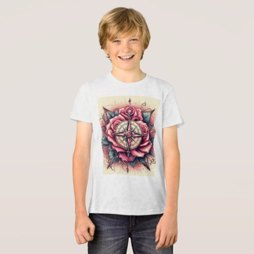 Rose Compass T_Shirt Design Tri_Blend Shirt