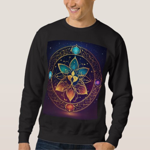 Rose Compass Tattoo Style Sweatshirt