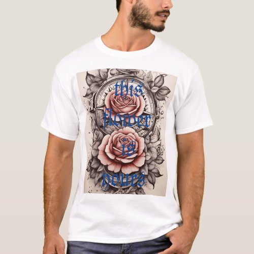 Rose Compass Tattoo Style T_Shirt Design