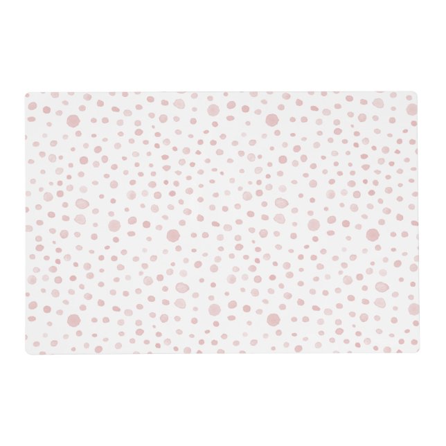 Rose Confetti Watercolor Dots Paper Placemats (Front)