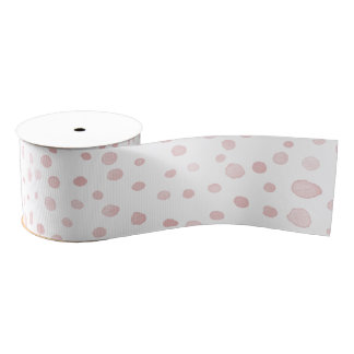 Rose Confetti Watercolor Dots Ribbon