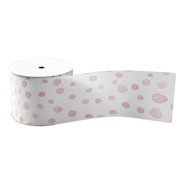 Rose Confetti Watercolor Dots Ribbon (Spool)