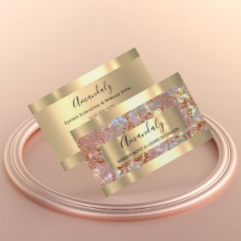 Rose Copper Gold Marble  Frame Event  Business Card by luxury_luxury at Zazzle