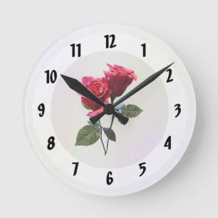 Rose Couple Round Clock