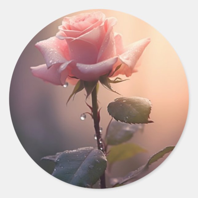Rose craft,gift craft,book plate,pinkrose sticker  (Front)