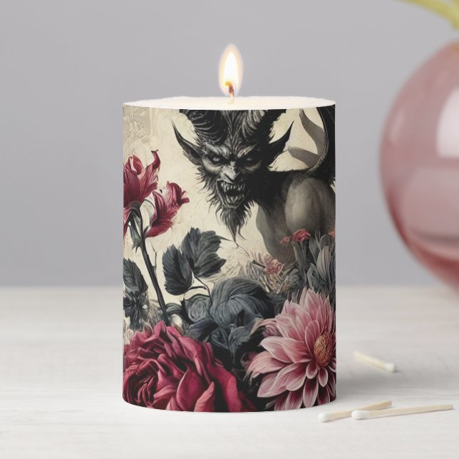 🔥 Rose Crematory – Gothic Ritual in Solitaire Pillar Candle (In Situ)
