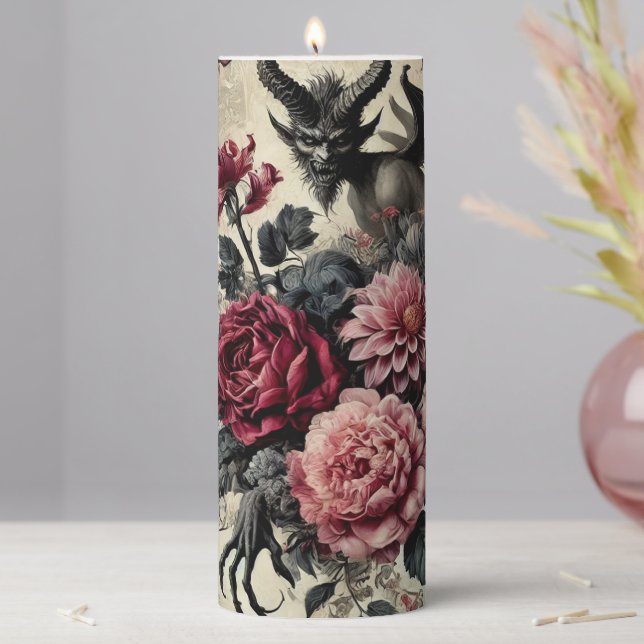 🔥 Rose Crematory – Gothic Sanctum in Solitaire Pillar Candle (In Situ)