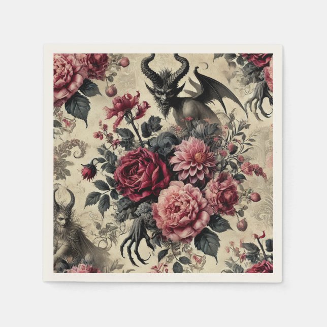 🔥 Rose Crematory – Gothic Victorian Napkins (Front)