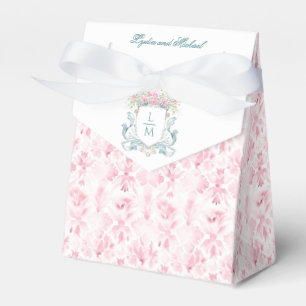 Rose Crest w/ Bow   Monogram Wedding Favor Boxes