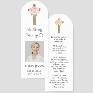 Rose Cross Photo Memorial Bookmark