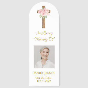Rose Cross Photo Memorial Bookmark