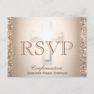 Rose Cross RSVP Invitation Postcard