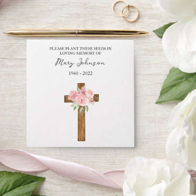 Rose Cross Seed Packet Funeral Envelope (Wedding)