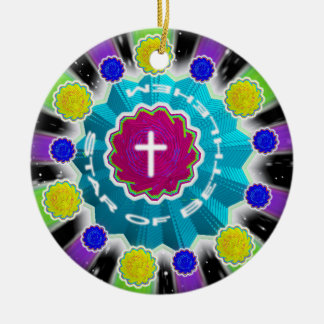 Rose Cross Star of Bethlehem Ornament