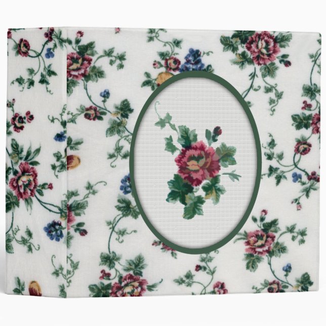 Rose Cross Stitch Binder (Front/Spine)
