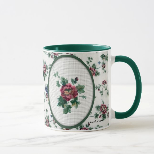 Rose Cross Stitch Mug (Right)