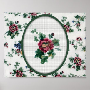 Rose Cross Stitch Print