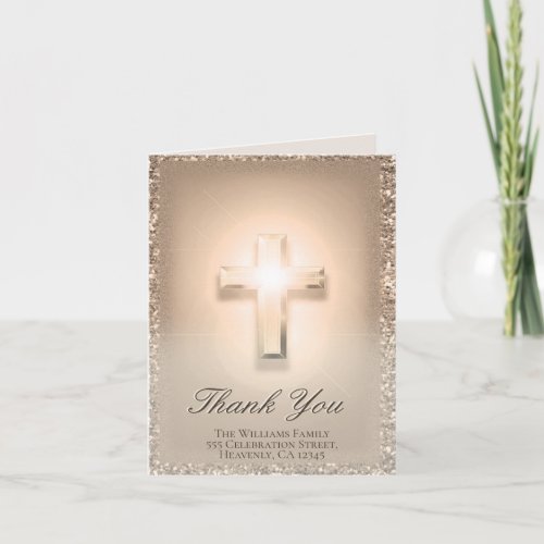 Rose Cross Thank You Note Card