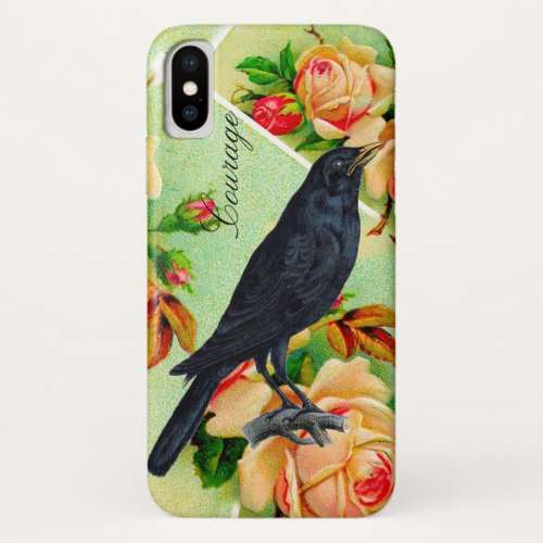 Rose Crow Courage iPhone X Case