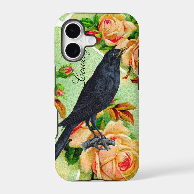 Rose Crow Courage Iphone Case (Back)