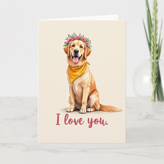 Rose Crown Dog Mothers Day Card (Front)