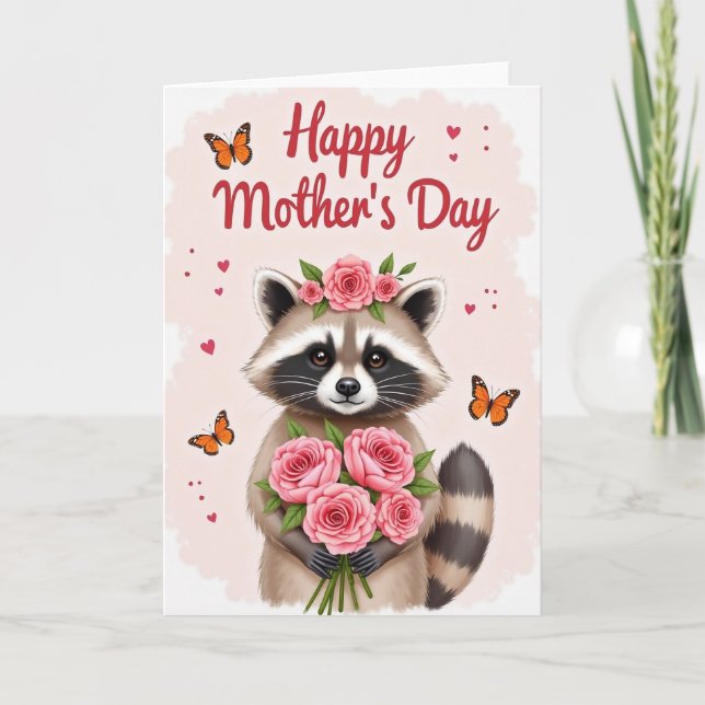 Rose Crowned Critter Mothers Day Card (Front)