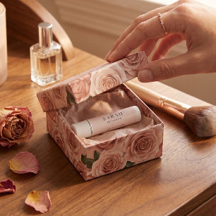 Rose Custom Monogram Bridesmaid Gift Box Lip Balm