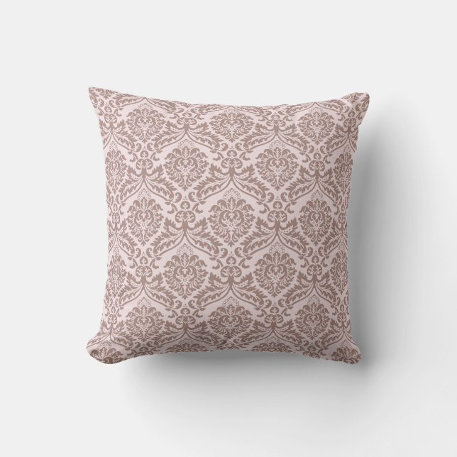 Rose Damask Reversible Pillow (Front)