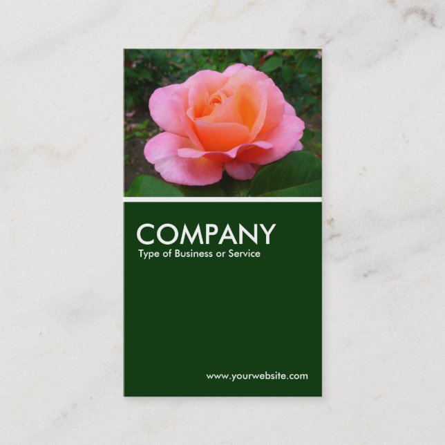 Rose - Dark Green Business Card (Front)