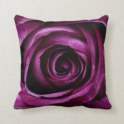Rose Dark Plum Throw Pillow