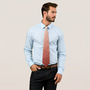 Rose dark red geometric mesh ombre pattern neck tie