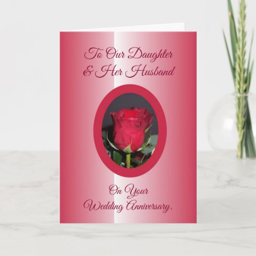 Rose Daughter Husband Personalised Anniversary Card