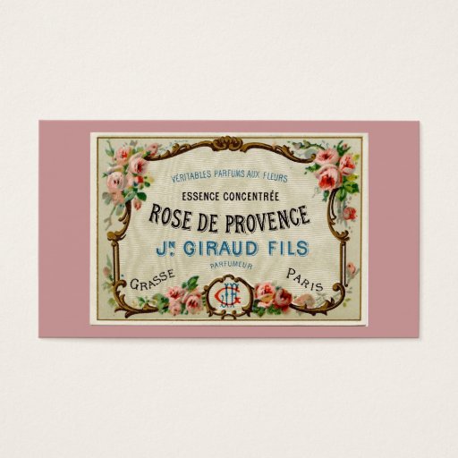 Customizable Rose de Provance a French Perfume Business Card Templates