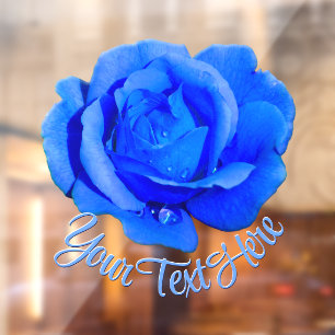 Rose Decal Personalized Blue Rose Window Cling