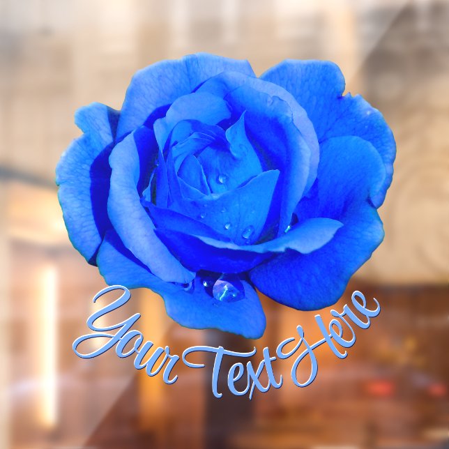 Rose Decal Personalized Blue Rose Window Cling (Sheet 2)