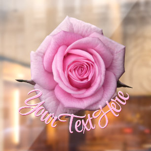 Rose Decal Personalized Pink Rose Window Cling