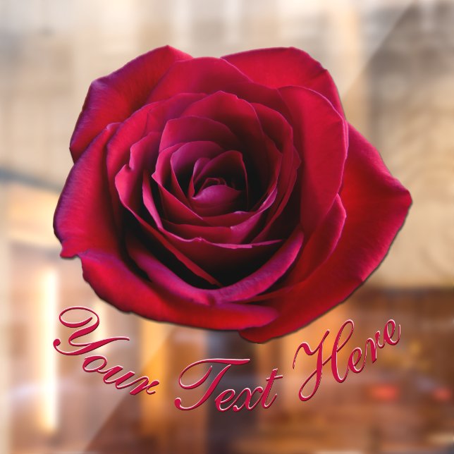 Rose Decal Personalized Red Rose Window Cling (Sheet 2)